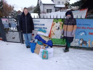 Uczniowie II LO w Chełmie podczas akcji charytatywnej na rzecz Fundacji Hospicjum Starego Psa u Psiej Mamy